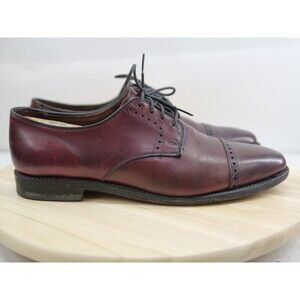 Allen Edmonds Clifton Shoes Men's Size 9 D Burgundy Leather Derby Oxford Cap Toe